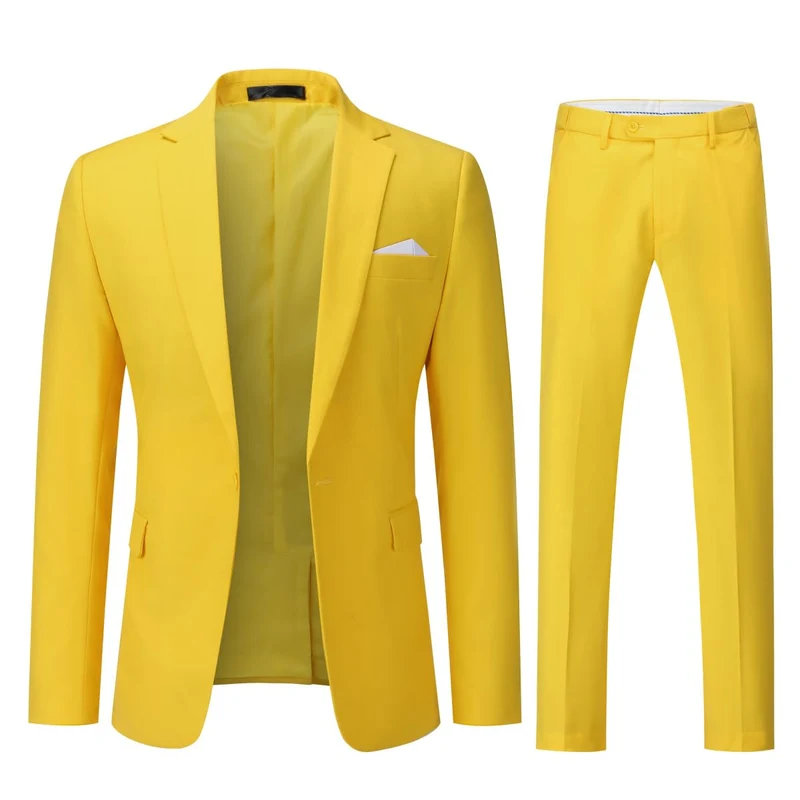 YOUTHUP Anzug Herren 2 Teilig Slim Fit Herrenanzug Business Hochzeit Modern Anzüge Sakko Anzughose L