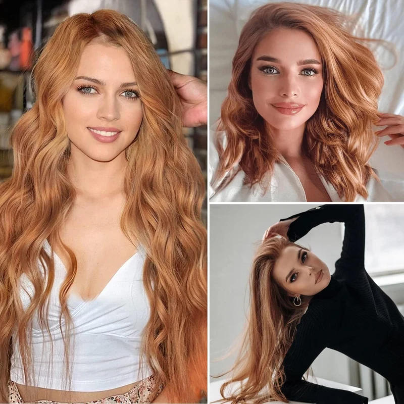 HotLulana Tape Extensions Echthaar Auburn Ginger Extensions Echthaar 18zoll/45cm 40Pcs 80g Invisible