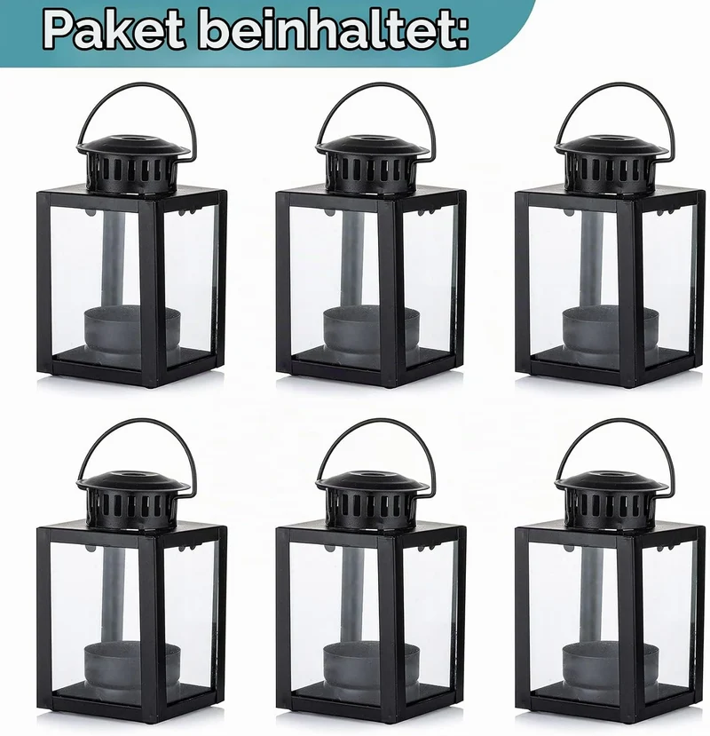 NUPTIO Laternen für Kerzen Gartenlaternen, Vintage Stil Hängen Kleine Laternen für Teelicht Kerze, S