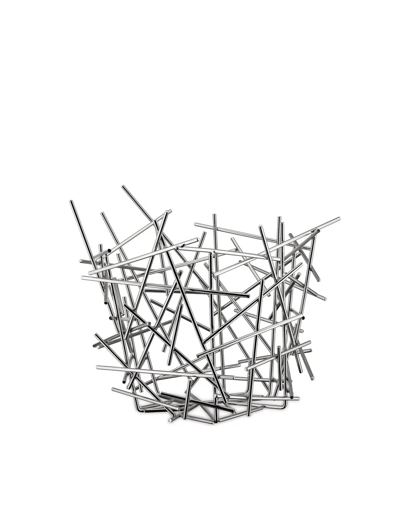 Alessi Blow Up Zitruskorb aus Edelstahl, 36 cm x 35 cm x 31,5 cm, Silber Zitrusfrüchte, Zitrusfrücht