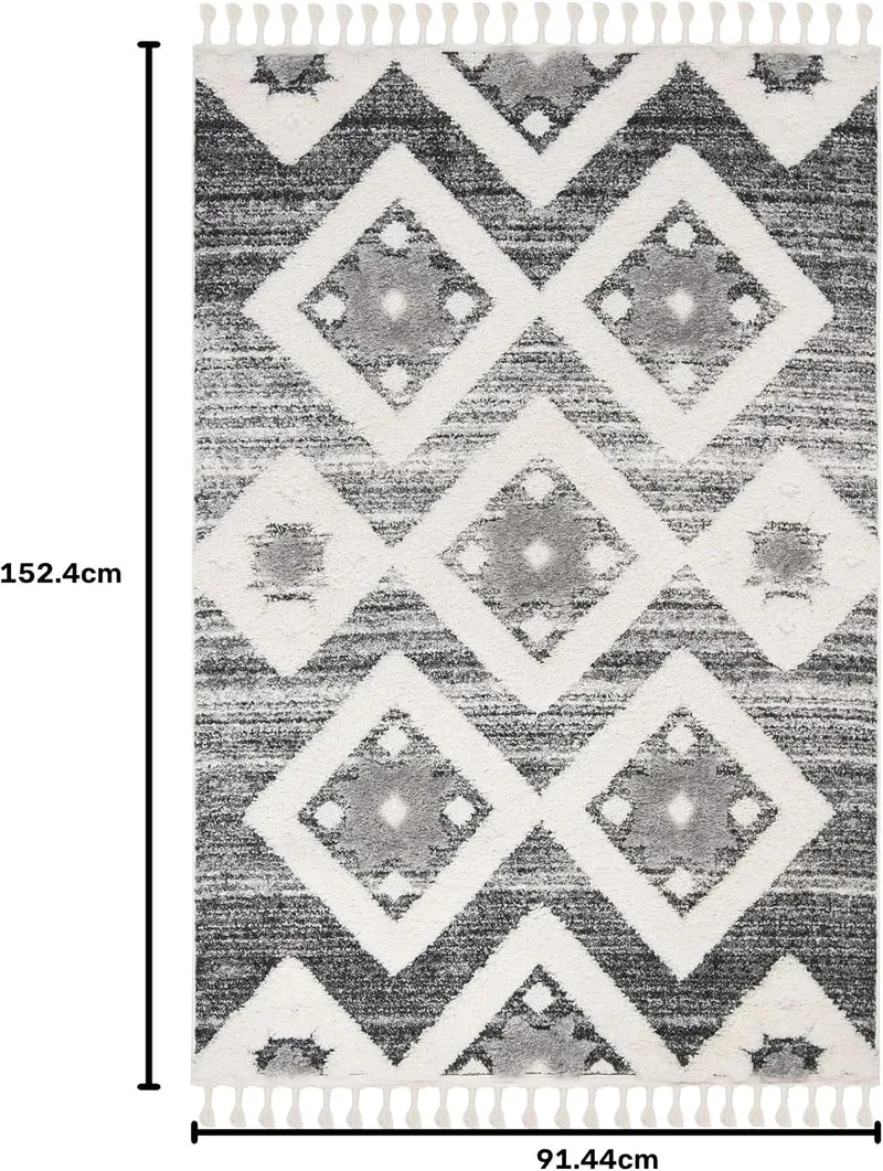SAFAVIEH Zottelig Teppich für Wohnzimmer, Esszimmer, Schlafzimmer - Moroccan Tassel Shag Collection,