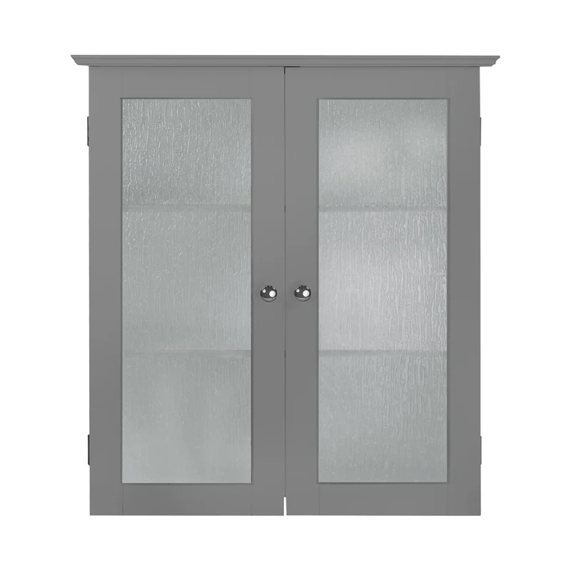 Teamson Home Badezimmer Connor Wandschrank Mit 2 Glastüren Grau EHF-581G