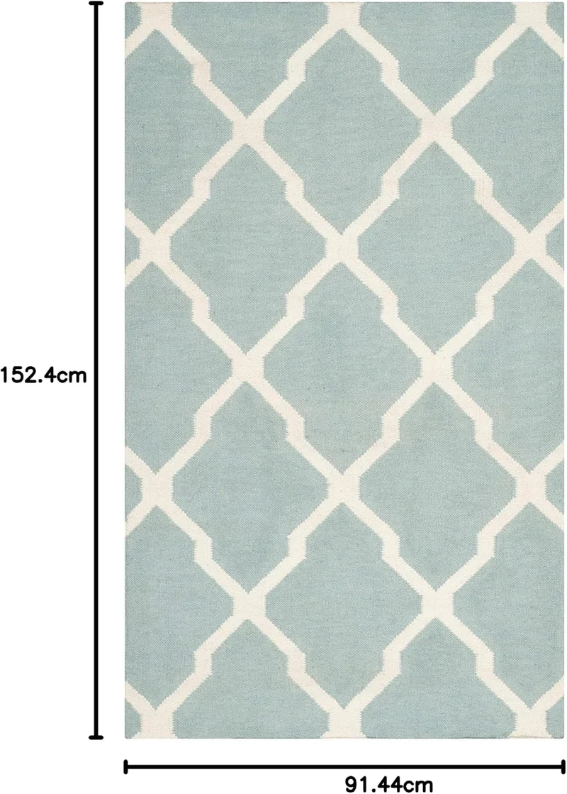 SAFAVIEH Zeitgenössische Teppich für Wohnzimmer, Esszimmer, Schlafzimmer - Dhurrie Collection, Kurze