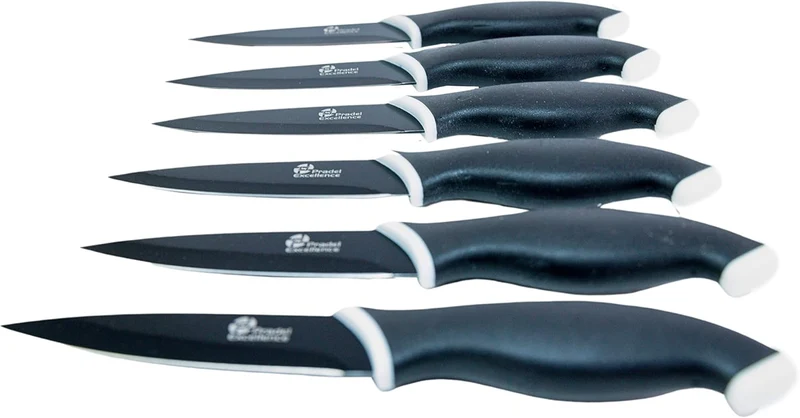 Pradel Excellence CC006N Kasten mit 6 Antihaft-Steakmessern aus rostfreiem Edelstahl, Anisfarben Sch