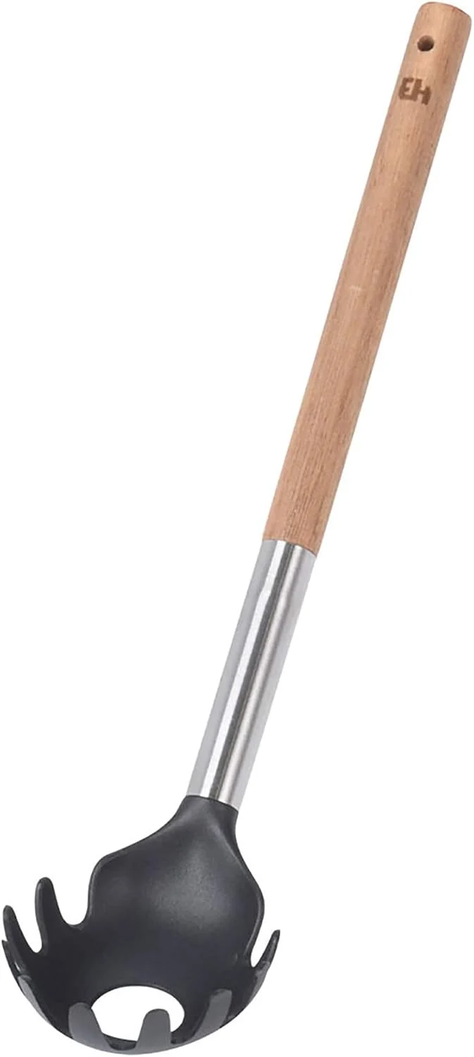 MIJOMA 7-TLG Kochlöffel-Set mit Halter, Griffe aus Akazienholz, Länge 30cm, Küchenutensilien, Back-L