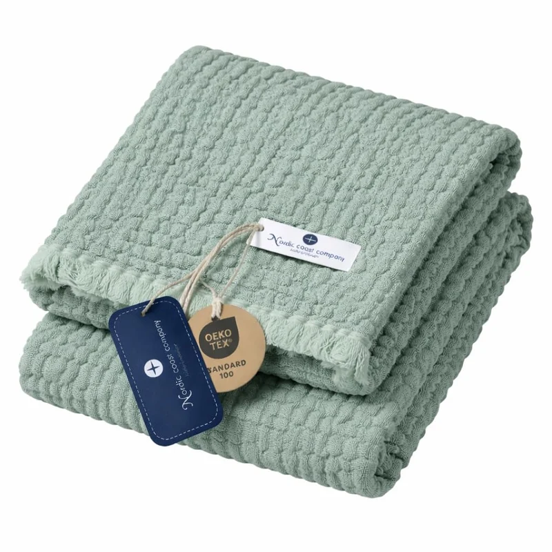 nordic coast company® Musselin Decke Baby Puckdecke Fransen Babydecke Musselin Mulltuch Pucktuch Spu