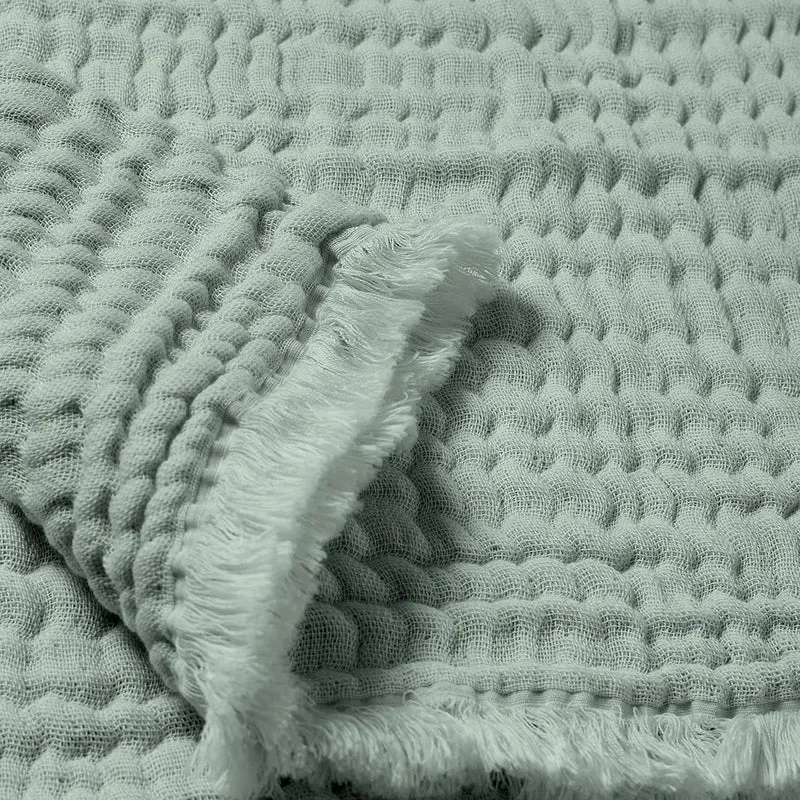 nordic coast company® Musselin Decke Baby Puckdecke Fransen Babydecke Musselin Mulltuch Pucktuch Spu