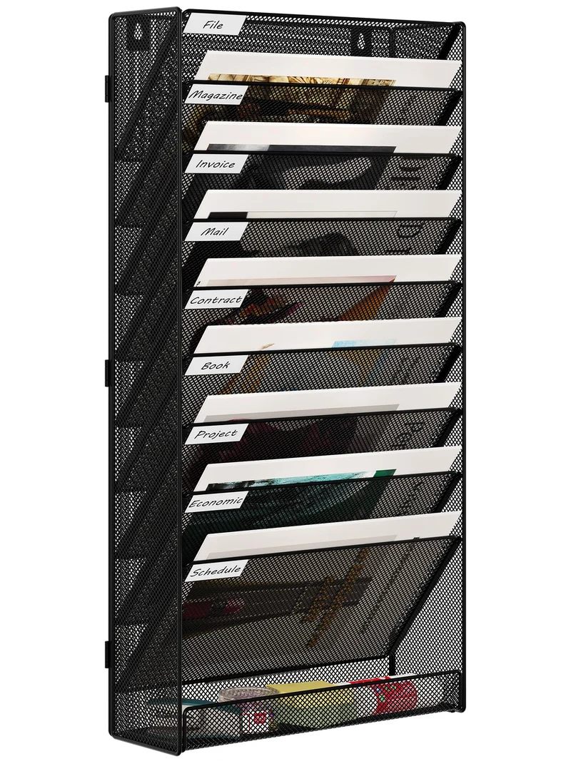 EasyPAG 10 Fächer Zusammensetzen Metall A4 Zeitschriftenhalter Wand Zeitschriften Wandhalter Aktenab