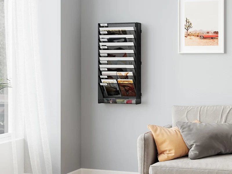 EasyPAG 10 Fächer Zusammensetzen Metall A4 Zeitschriftenhalter Wand Zeitschriften Wandhalter Aktenab