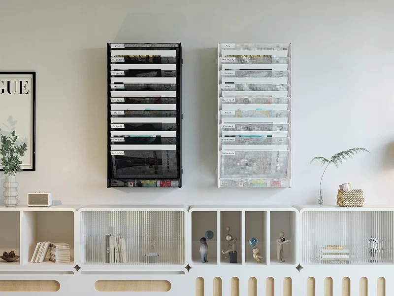 EasyPAG 10 Fächer Zusammensetzen Metall A4 Zeitschriftenhalter Wand Zeitschriften Wandhalter Aktenab