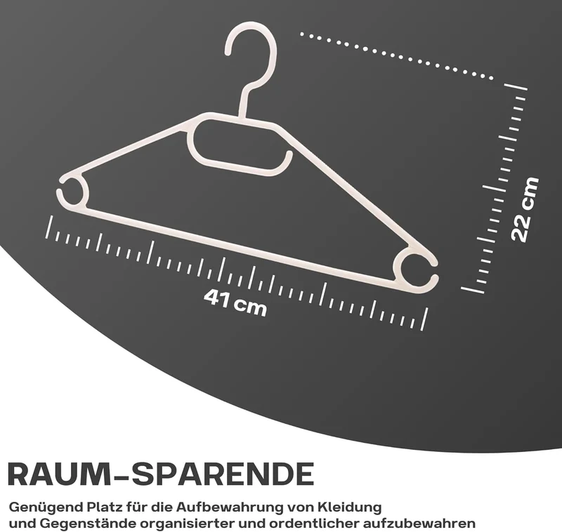 Sustania Kleiderbügel Weiss 20 Stück Mit Drehbaren Haken, Kunststoff, Plastik, Made in EU, Platzspar