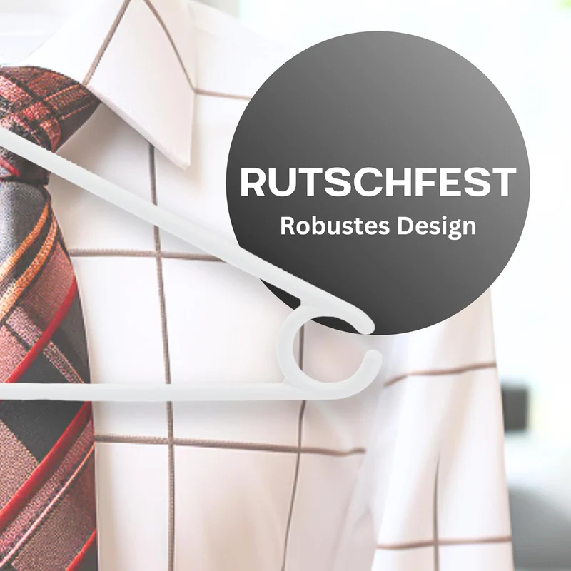 Sustania Kleiderbügel Weiss 20 Stück Mit Drehbaren Haken, Kunststoff, Plastik, Made in EU, Platzspar
