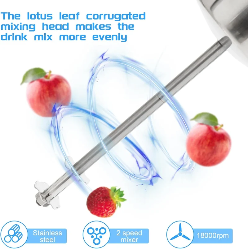 650ml Elektrisch Milchshakemaschine Eiweissshaker Barmixer Cocktailshaker, Milch Einkopf Eiweiss Sha