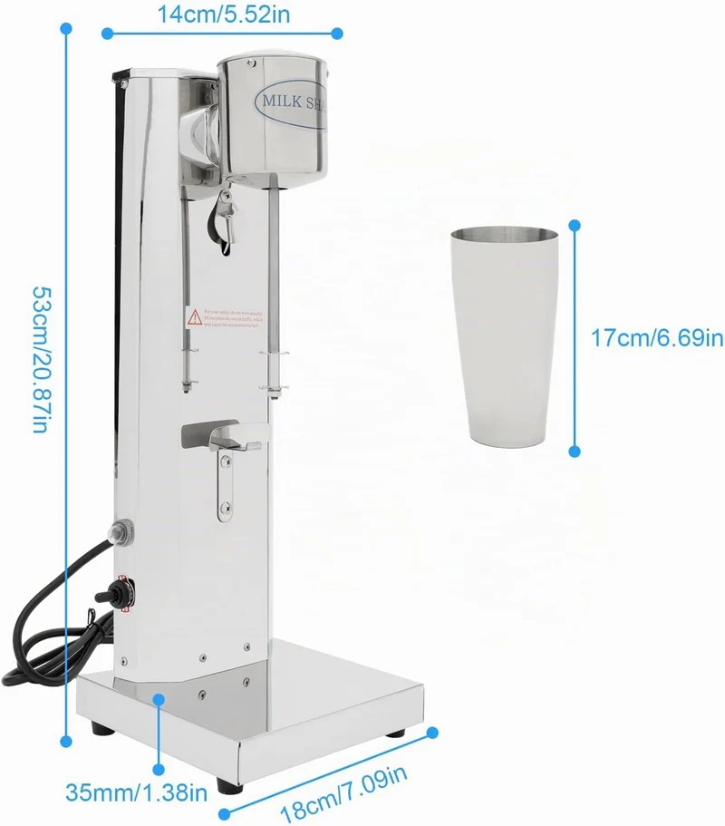 650ml Elektrisch Milchshakemaschine Eiweissshaker Barmixer Cocktailshaker, Milch Einkopf Eiweiss Sha