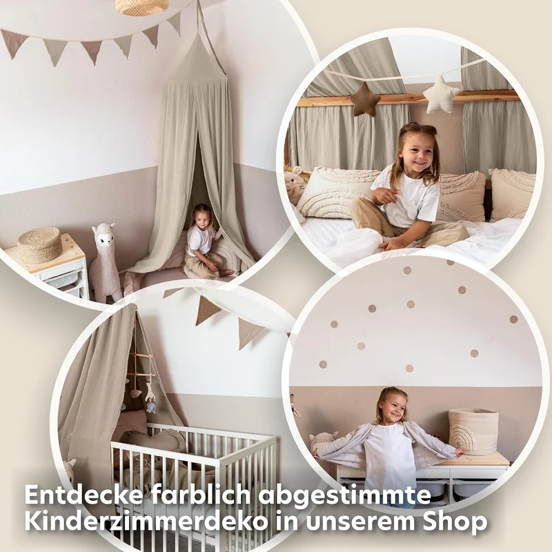 lilimaus Hausbett Himmel [in 12 Farben] Betthimmel Hausbett aus 100% Baumwolle Musselin - Stoffhimme