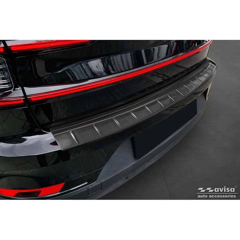 Avisa Schwarz Edelstahl Heckstossstangenschutz kompatibel mit Polestar 2 2019-2023 & Facelift 2023-