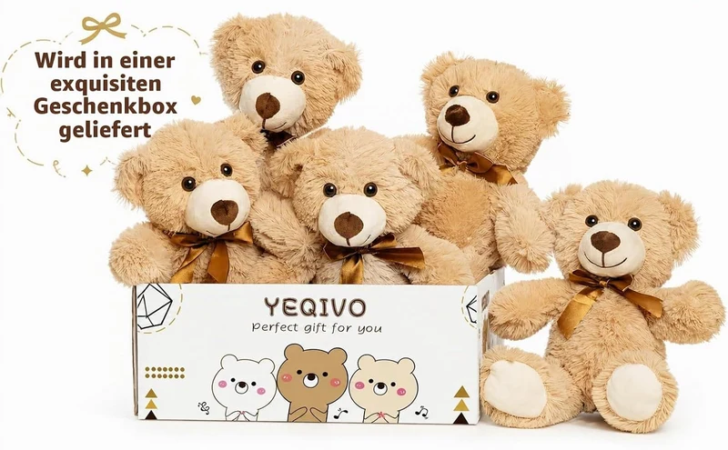 Teddybär gefülltes Tier Plüschtier Geschenk für Kind Freundin, 13.5 Zoll gefüllte Bären für Weihnach