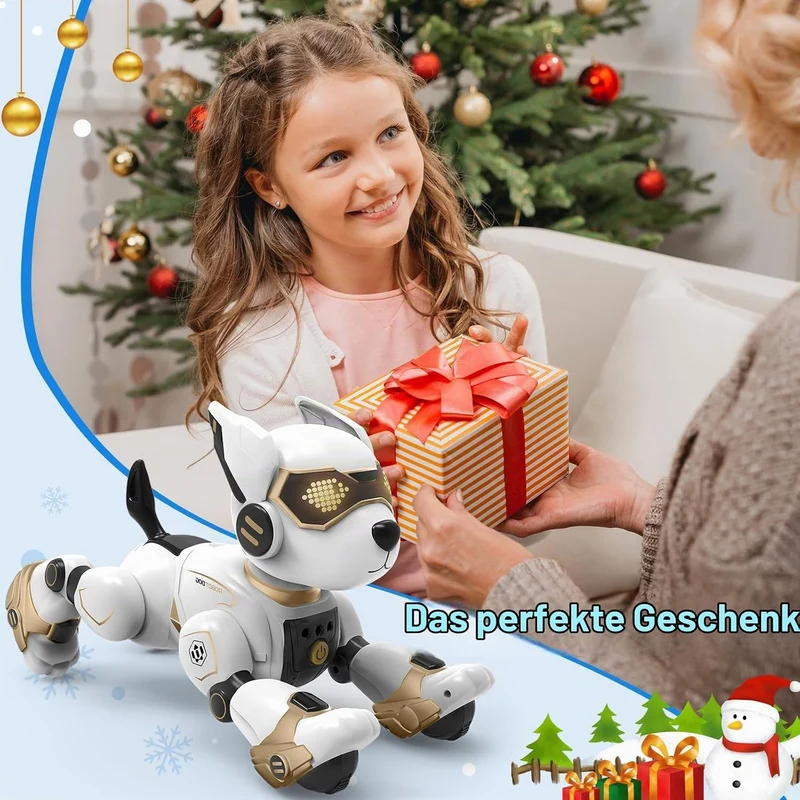 PRANITE Roboter Hund, Programmierbarer Roboterhund Kinder Ferngesteuerter Spielzeug, Wiederaufladbar