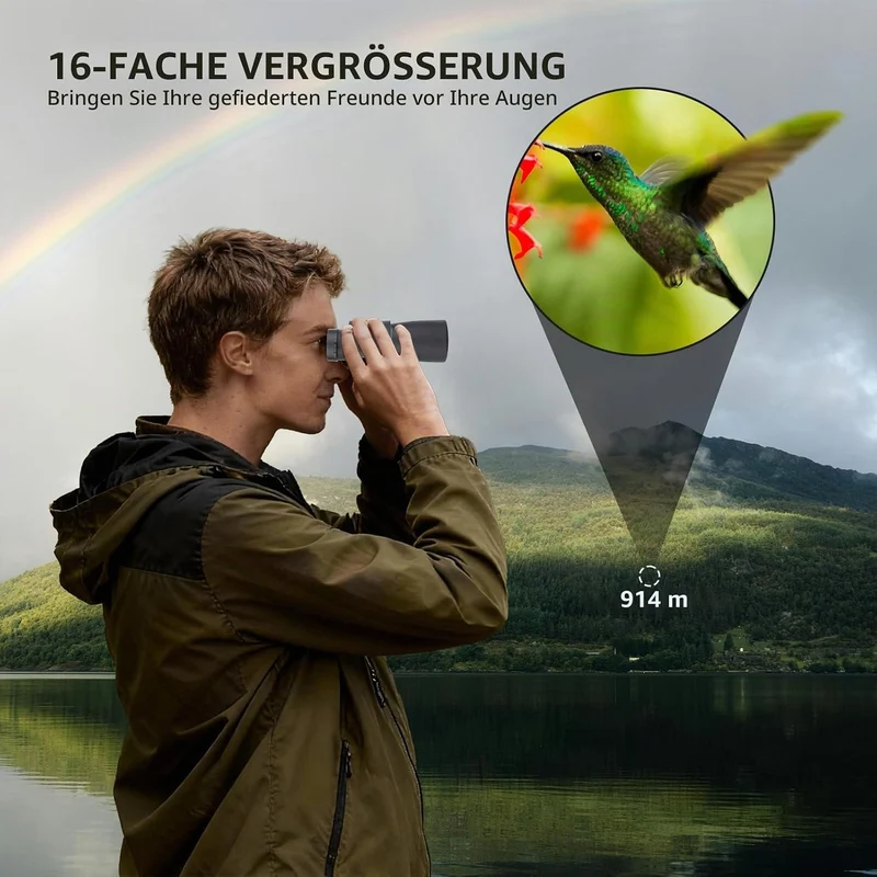16x50 Fernglas für Erwachsene Hochleistungsfähiges, professionelles Fernglas für die Vogelbeobachtun