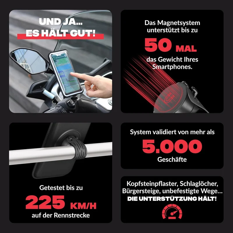 Shapeheart französische Innovation, magnetische Telefonhalterung PRO für Rückspiegel mit abnehmbarer