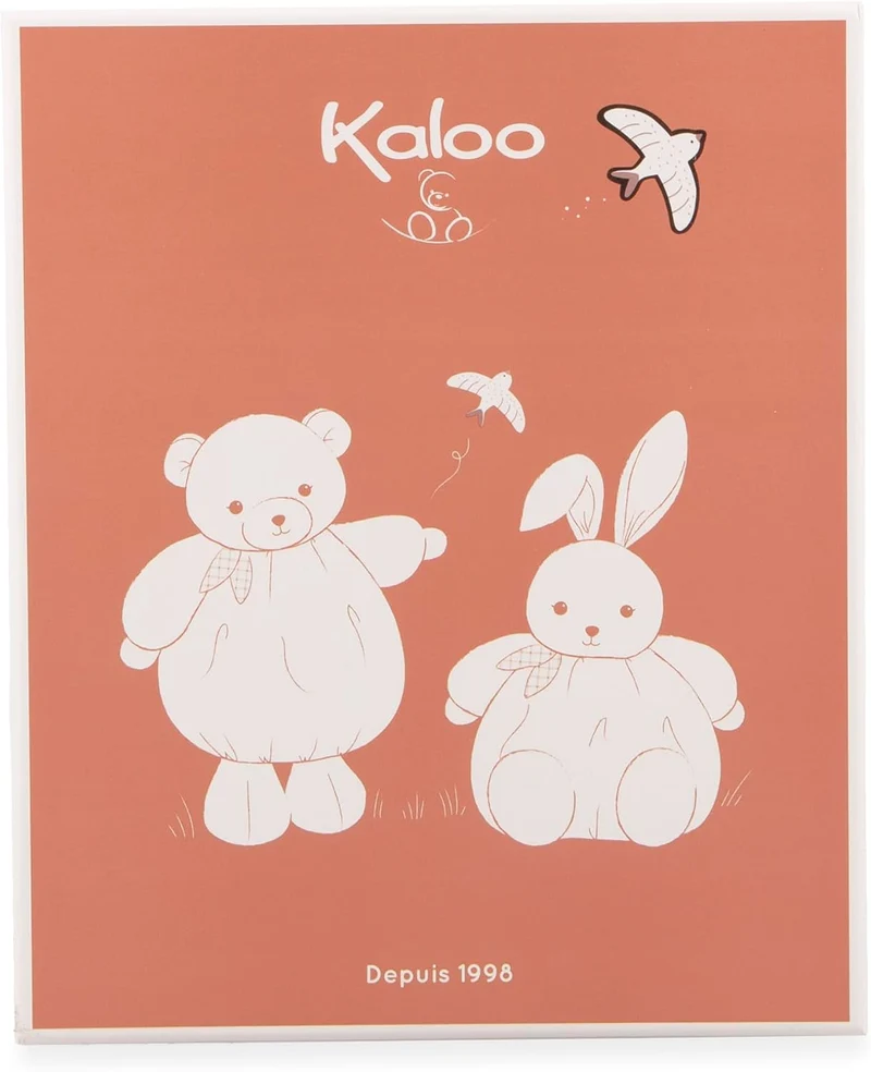 KALOO - Rundes Schmusetuch in Hasenform - Rosa - Vichy-Stil - Grösse 24 cm - Weiches und Flauschiges