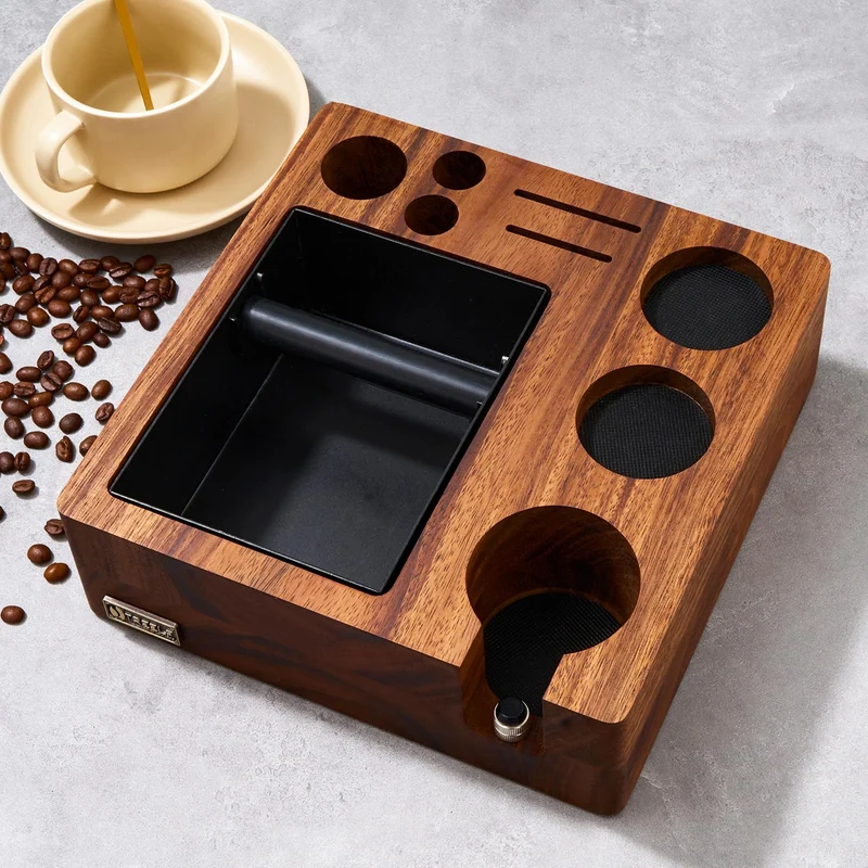Espresso Knockbox Distributor Set 58mm für Breville | Barista Arbeitsstation mit Tamper, Kaffeeverte