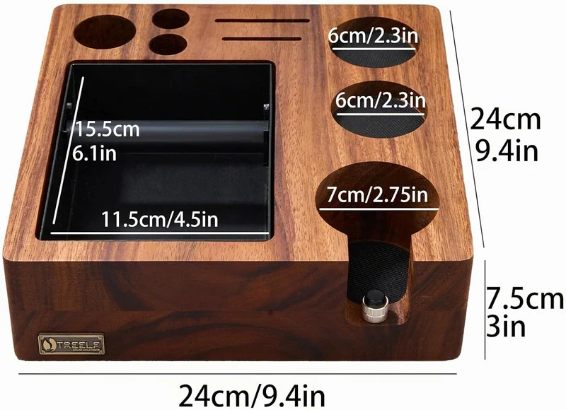 Espresso Knockbox Distributor Set 58mm für Breville | Barista Arbeitsstation mit Tamper, Kaffeeverte