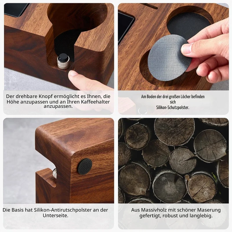 Espresso Knockbox Distributor Set 58mm für Breville | Barista Arbeitsstation mit Tamper, Kaffeeverte