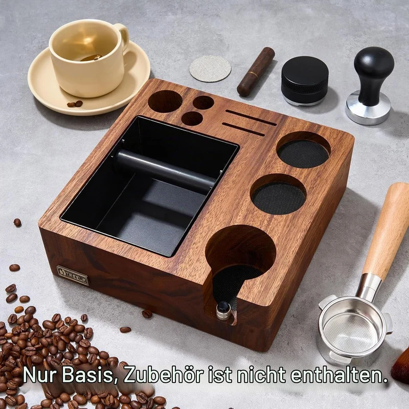 Espresso Knockbox Distributor Set 58mm für Breville | Barista Arbeitsstation mit Tamper, Kaffeeverte