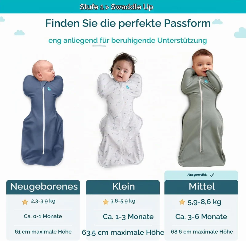 Love To Dream Pucksack, Bambus-Viskose, ideal für Moderate Temperaturen 20-24°C, Arme hoch Position,