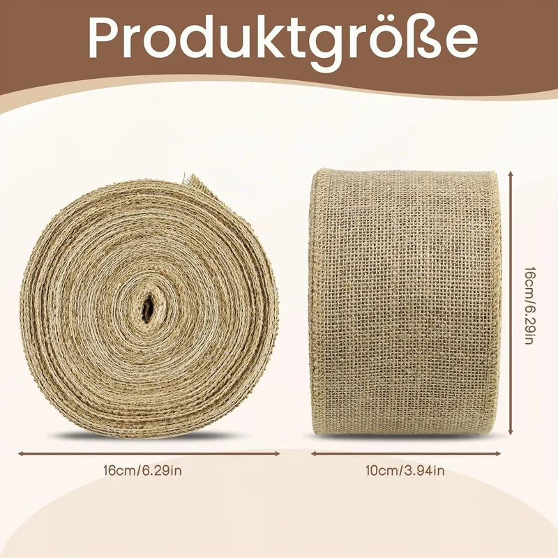 Juteband breit 10cm Jute-Wickelstreifen,20M Juteband Rolle für Pflanzen Frostschutz und Feuchtigkeit