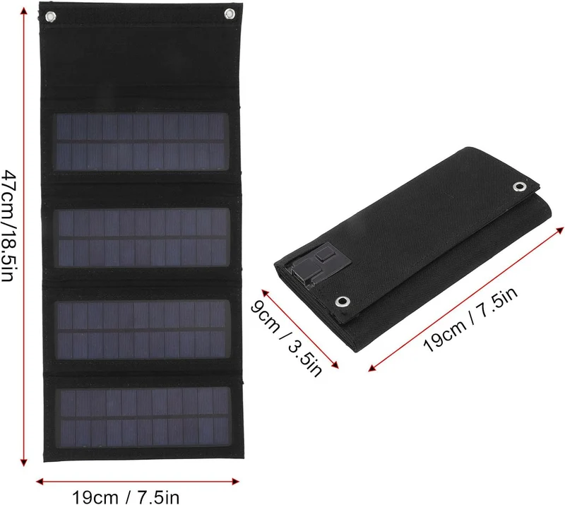 Robustes Faltbares 40-W-Solarpanel-Ladegerät für Outdoor-Camping-Wandern, Tragbares Monokristallines