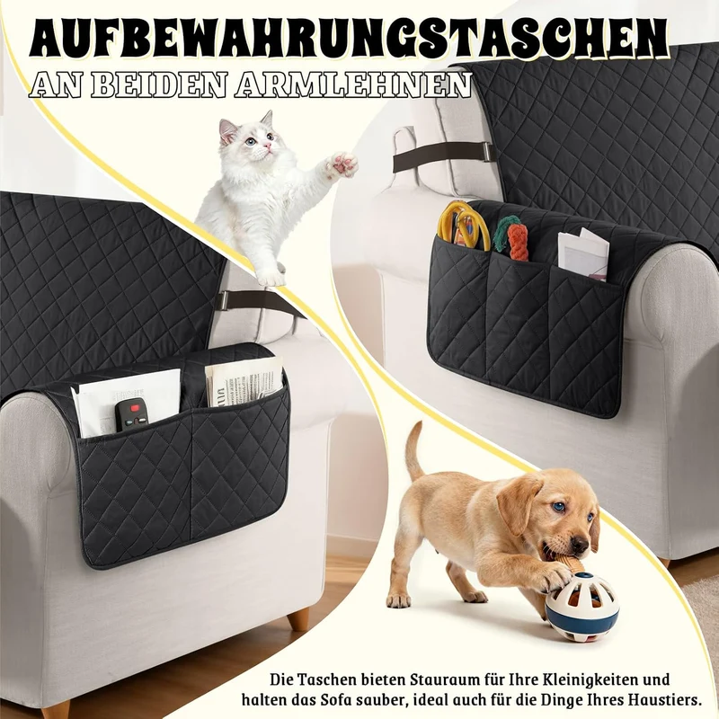 TAOCOCO Sofa Überzug, Sofabezug Wasserdicht Mit Gummiband，Wohnzimmer Anti-Rutsch Gepolsterter Sofasc
