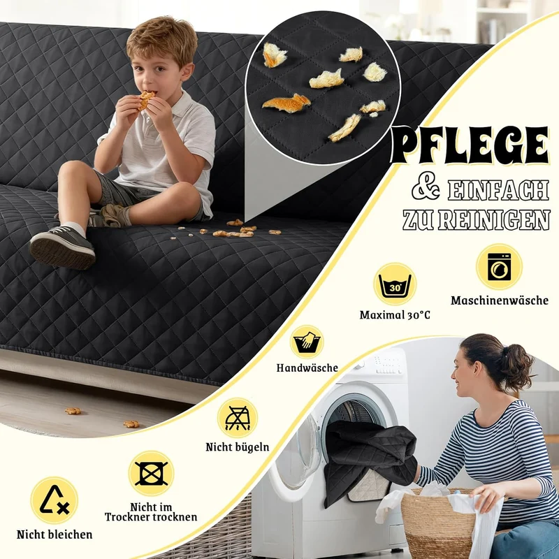 TAOCOCO Sofa Überzug, Sofabezug Wasserdicht Mit Gummiband，Wohnzimmer Anti-Rutsch Gepolsterter Sofasc