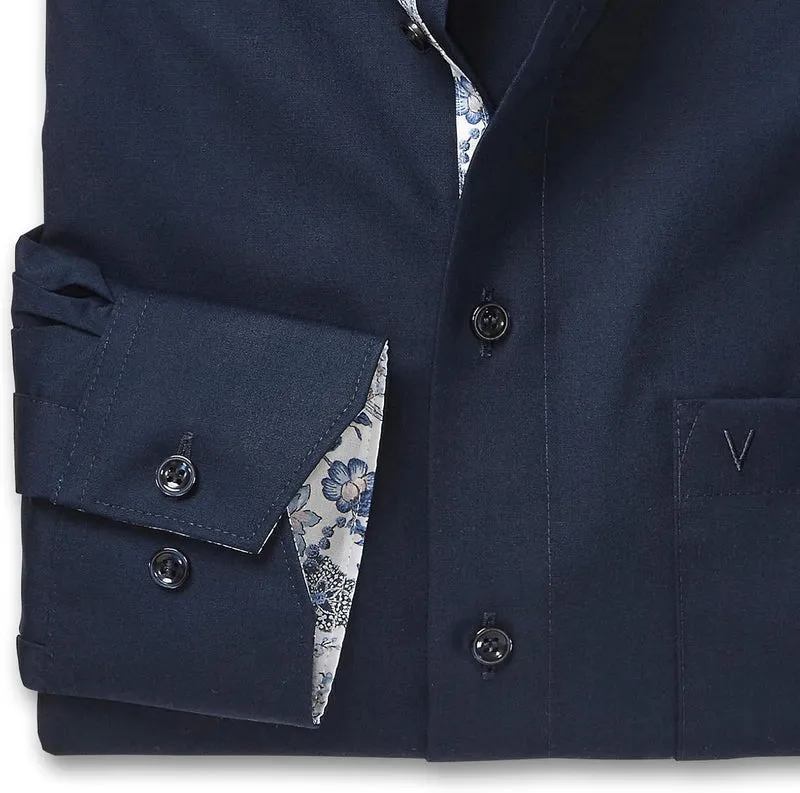 Marvelis Herren Businesshemd Langarm 720184,Einfarbig,Modern Fit,New Kent 41 Marine 18, 41 Marine 18