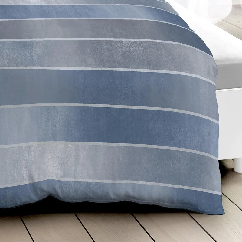Kaeppel Mako-Satin Bettwäsche Timeless blau, 1 Bettbezug 155 x 220 cm + 1 Kissenbezug 80 x 80 cm Bla