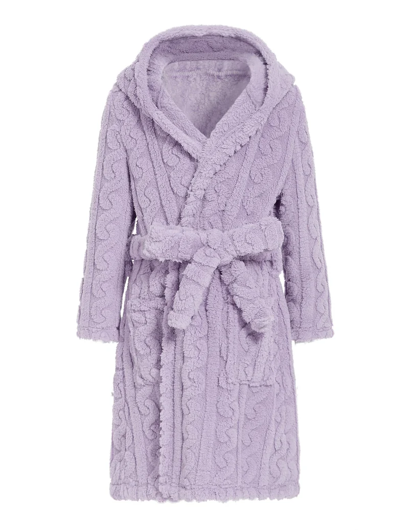 JiAmy Mädchen Bademantel Kapuzen Fleece Warmes Weiches Kinder Badekleid Fuzzy Frottee-Robe 4-14 Jahr