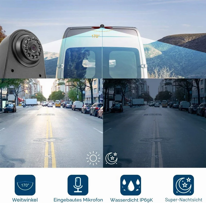 HD 720p MB Sprinter W906 Bremsleuchte Kamera Bremslicht Einparkkamera Rückfahrkamera Set Nachtsicht
