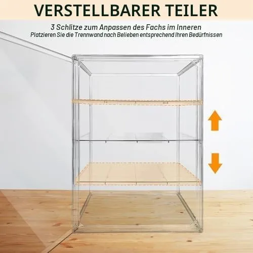 Plastik Brotkasten Durchsichtig Brotaufbewahrung mit 50pcs Backpapier Etiketten 3 Schichten Verstell