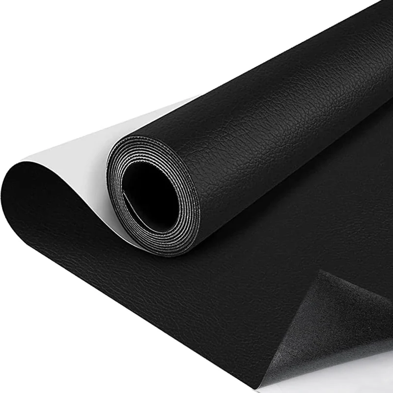 Kunstleder Selbstklebend 40 x 300cm Schwarz Selbstklebende PU-Folie,Möbel, Küchenschränke, Wand, Sof