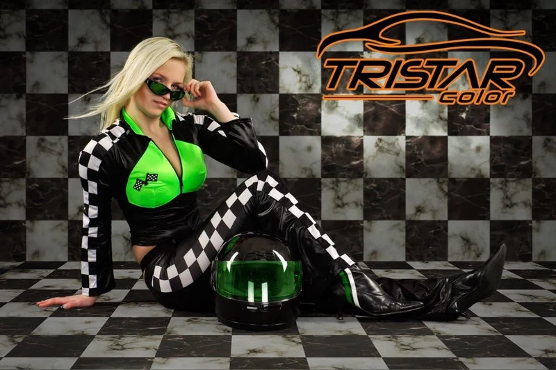 TRISTARcolor Autolack 2K Spraydosen Set für Audi Y9B Noir Brillant/Nero Brillante Basislack 2 Kompon