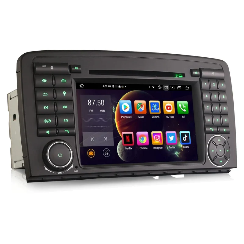 Acht-Kern 4GB+64GB Android 14 DAB+ Autoradio Für Mercedes R-Klasse W251 mit GPS Navigation Unterstüt