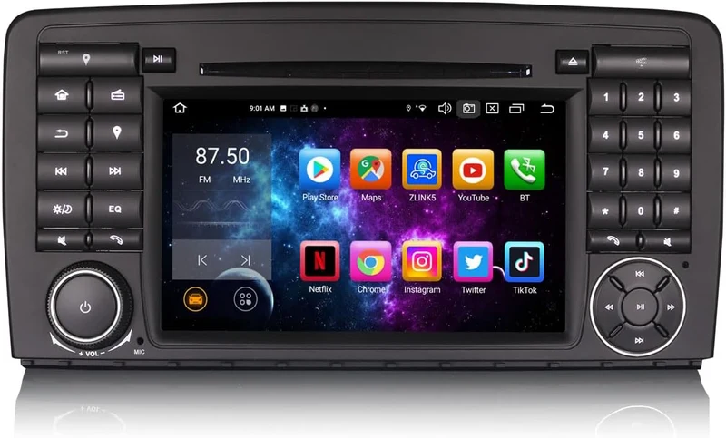 Acht-Kern 4GB+64GB Android 14 DAB+ Autoradio Für Mercedes R-Klasse W251 mit GPS Navigation Unterstüt