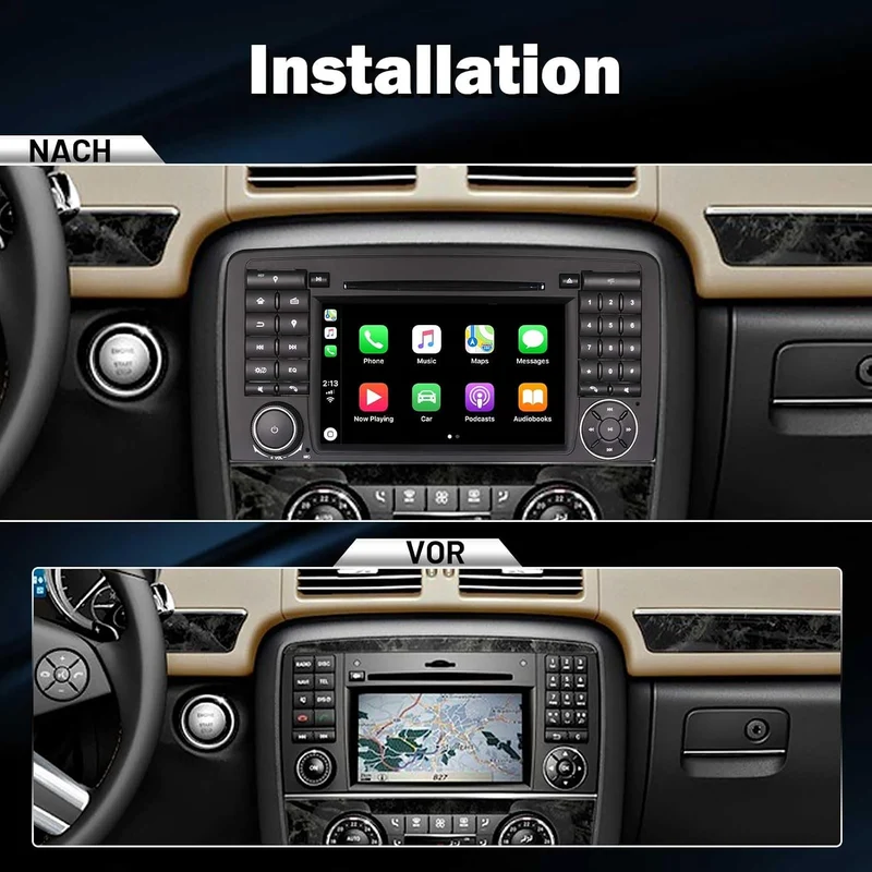 Acht-Kern 4GB+64GB Android 14 DAB+ Autoradio Für Mercedes R-Klasse W251 mit GPS Navigation Unterstüt