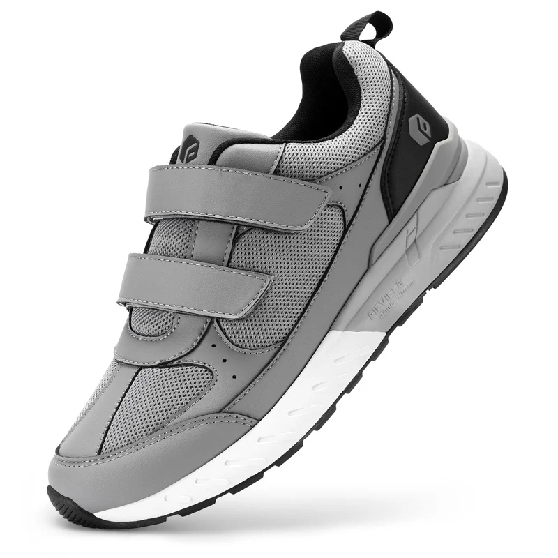FitVille Schuhe Herren Extra Weite Sneaker mit Klettverschluss Bequem Walkingschuhe für breite platt