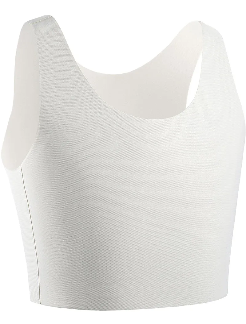 XUJI Brust Binder Trans FTM Atmungsaktive Kompression Nahtlos Top für Transgender S Weiss, S Weiss