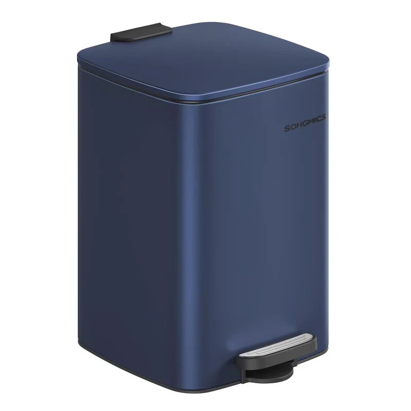 SONGMICS Mülleimer Küche, 20 Liter Abfalleimer, Tretmülleimer, Stahl, mit Inneneimer, Softclose, Off