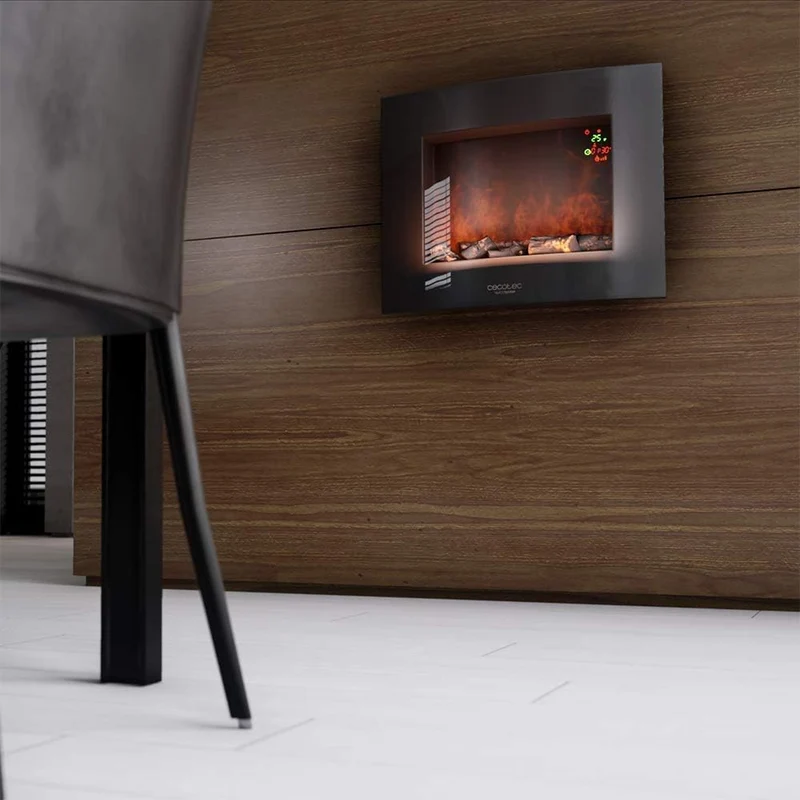 Cecotec Elektrischer Kaminofen mit Fernbedienung Ready Warm 2600 Curved Flames. 26", 2000 W mit 2 Le