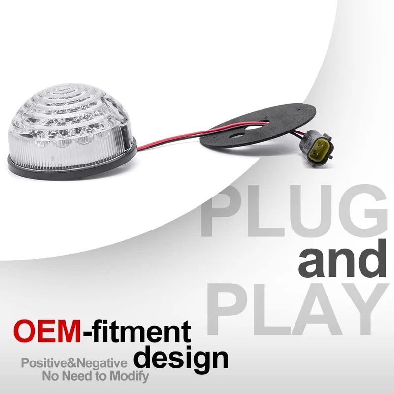 NSLUMO 8 Stueck 73mm Klare Linse Defender LED Licht Units Bernstein Anzeigeseitenlicht Hinterer Ansc