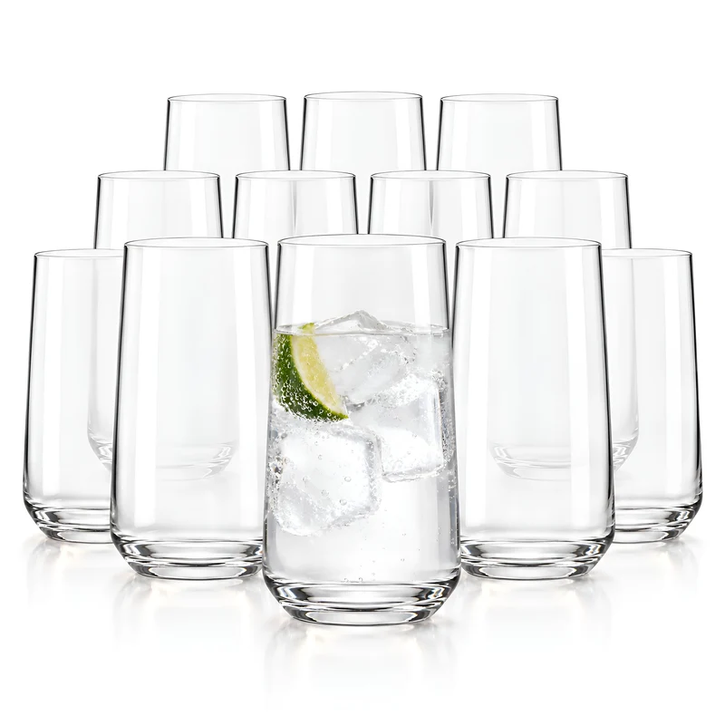 KIAPPO Set mit 12 Gläsern Avant-Grande mit Fassungsvermögen 540 ml hohe Gläser für Wasser und kalte